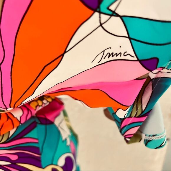 TRINA TURK  blouse colorful floral butterfly sleeve  size S - Picture 10 of 11